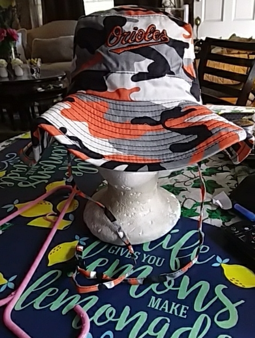 Orange Camo Bucket Hat for Men